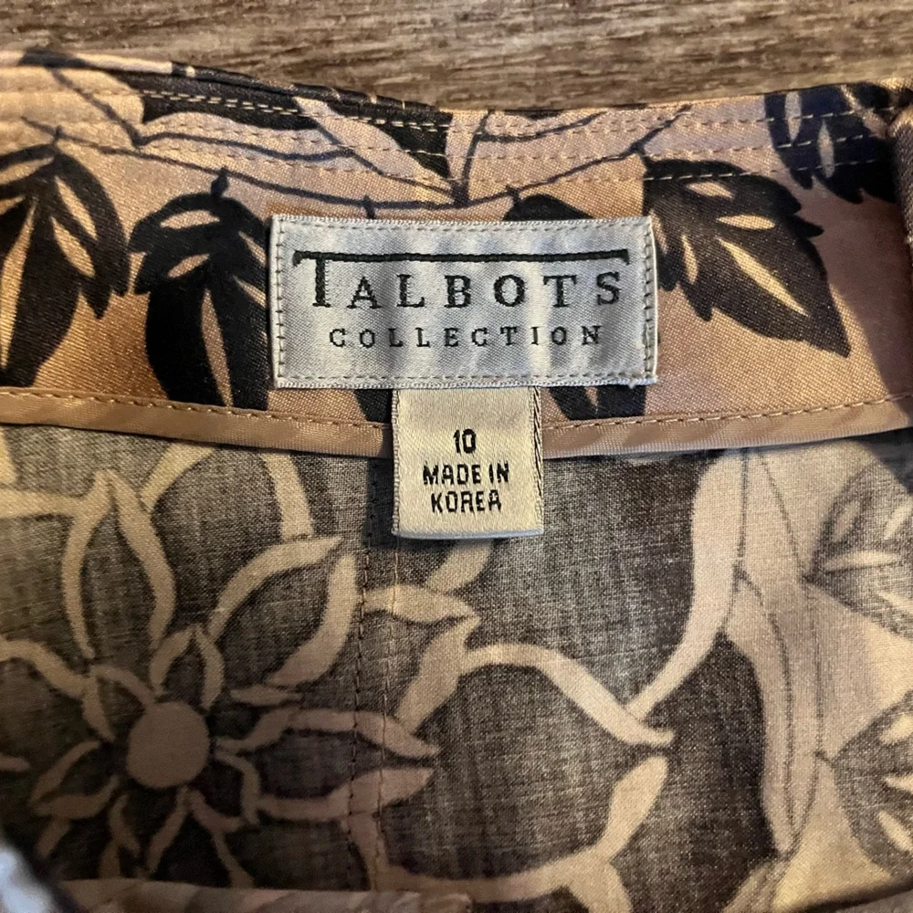 Talbots Floral A-Line Skirt - Navy and Cream - Picture 5 of 7